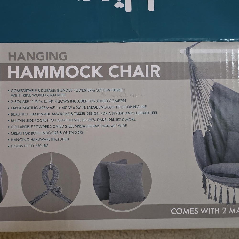 Gray Hanging Hammock Chair